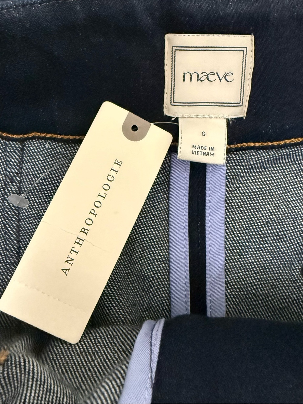NWT Anthropologie Maeve The Colette Denim Midi Skirt Midnight Rinse Small - Picture 8 of 13